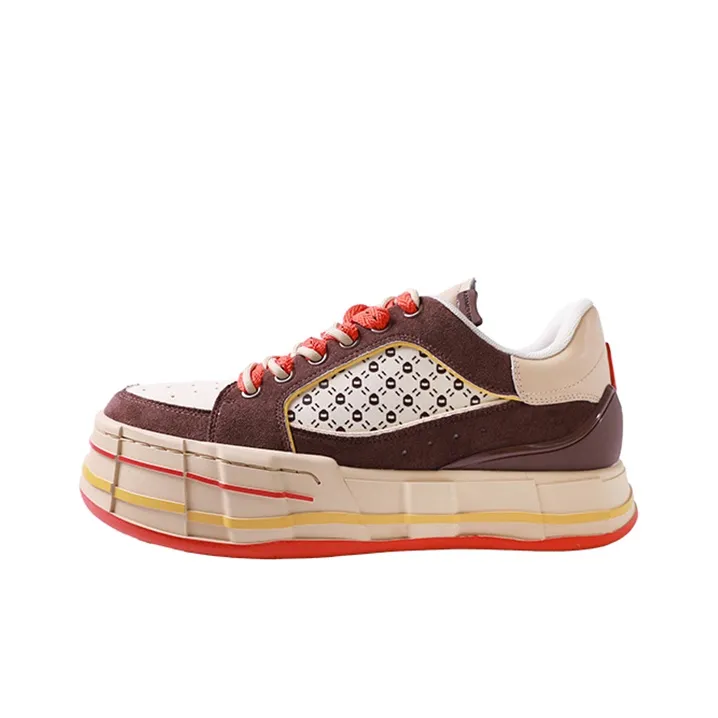 FARMER BOB Sandwich Biscuit Series Abrasion Resistant Breathable Height Increasing Low Top Skateboard Shoes Unisex-0