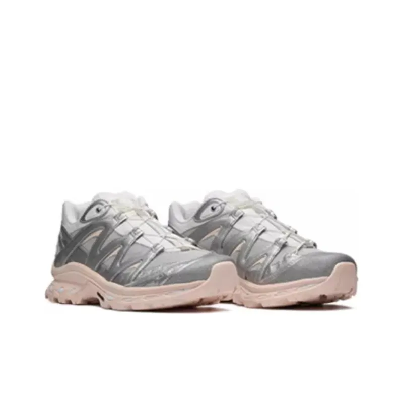 SALOMON XT Quest Slip Resistant Low Top Outdoor Shoes Unisex Gray White Pink-2