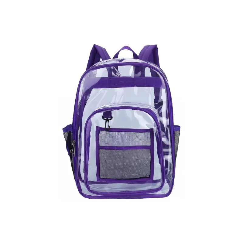 TINYAT PVC Backpack Regular Unisex Purple/Light Gray/Black/Red-2