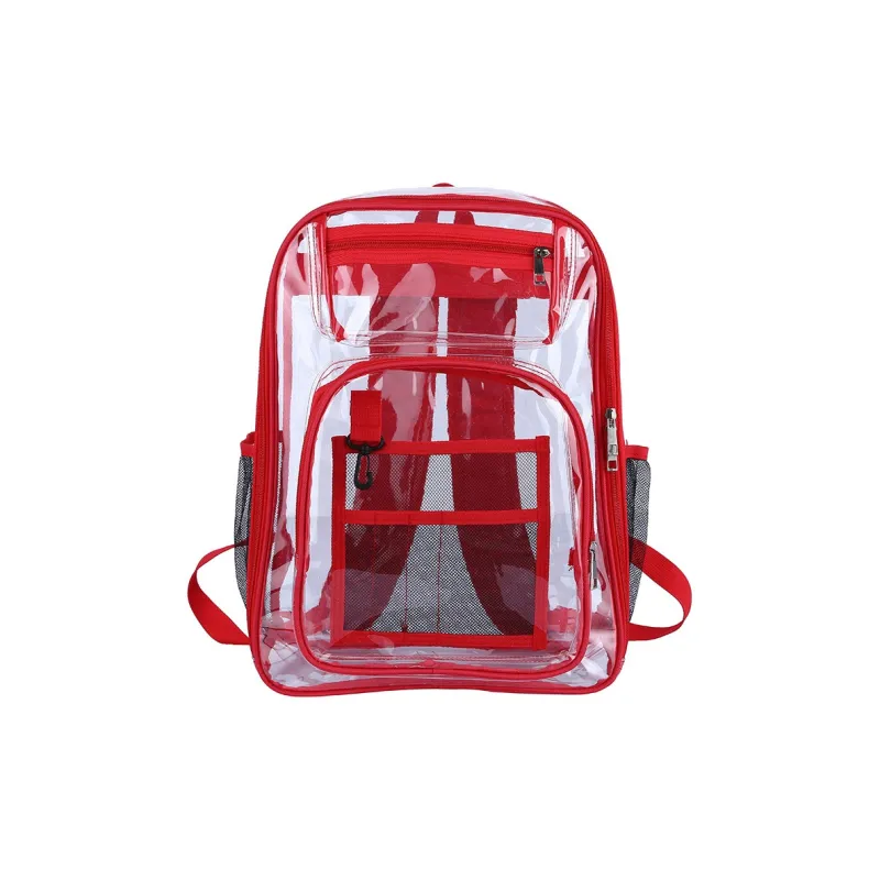 TINYAT PVC Backpack Regular Unisex Purple/Light Gray/Black/Red-4