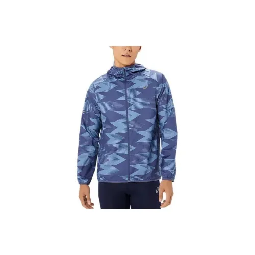 Asics Packable Graphic Jackets Men Blue