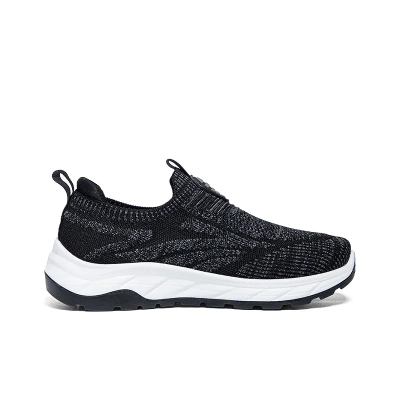 Warrior Soft Sole Elderly Shoes Lightweight Low Top Casual Shoes Unisex Black-1