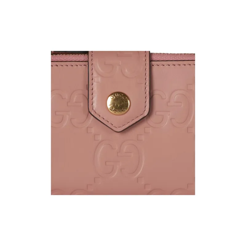 GUCCI Leather Wallet Medium Size Women's Rose Beige-6