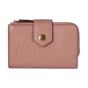GUCCI Leather Wallet Medium Size Women's Rose Beige