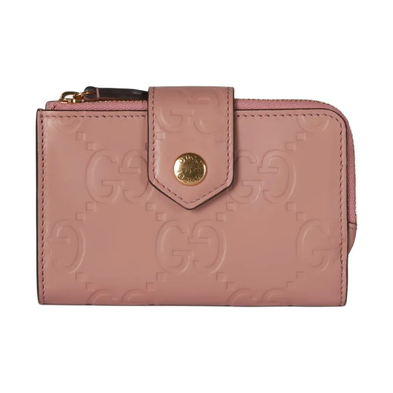 GUCCI Leather Wallet Medium Size Women's Rose Beige-0