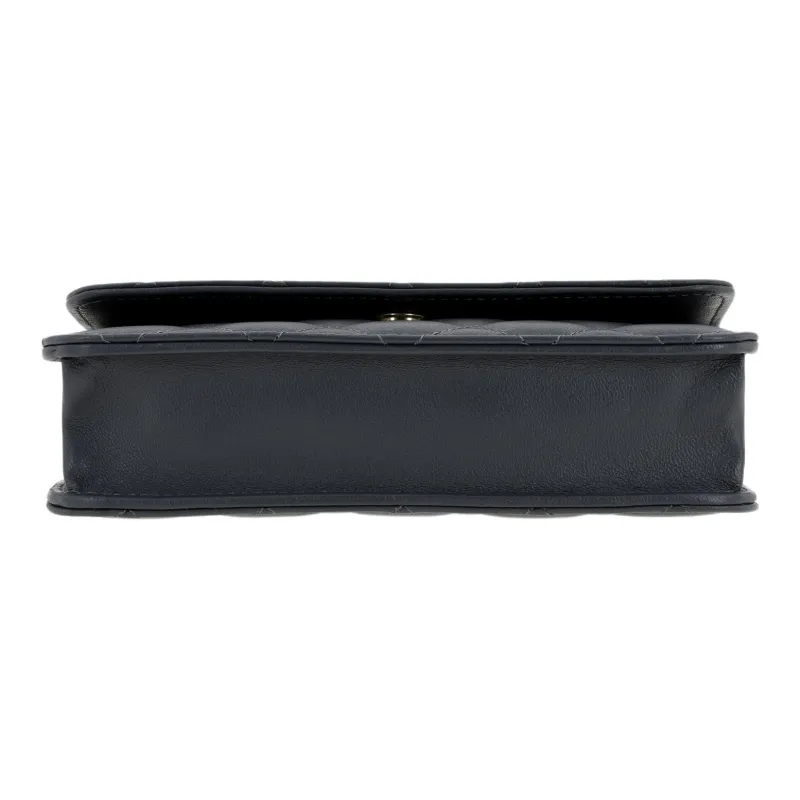 CHANEL WOC Sheepskin Shoulder Bag, Crossbody Bag Women's Dark Gray-3