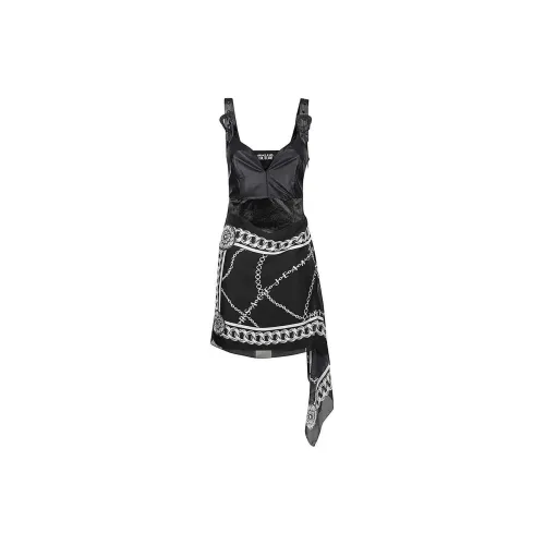 VERSACE JEANS Slip Dresses Women's Black
