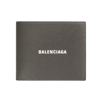 Balenciaga Cow Leather Wallet Men's Dark Green/White