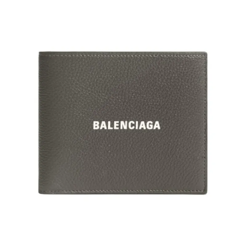Balenciaga Cow Leather Wallet Men's Dark Green/White-0