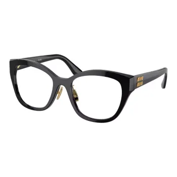 MIU MIU Plate Frame Irregular Shape Eyeglass Frames Women's Black