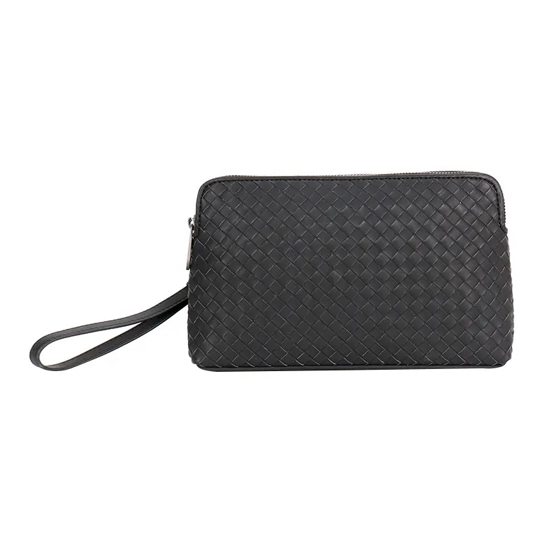 CMLZIUA Lacquered Cow Leather With Embroidery Clutch Unisex Black-3
