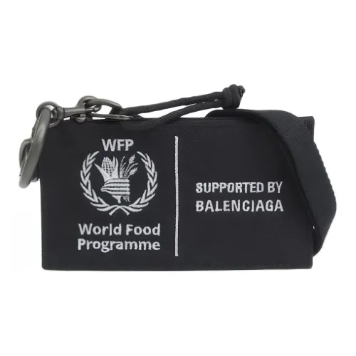 Balenciaga Nylon Wallet Key Pouch Card Holder Unisex Black