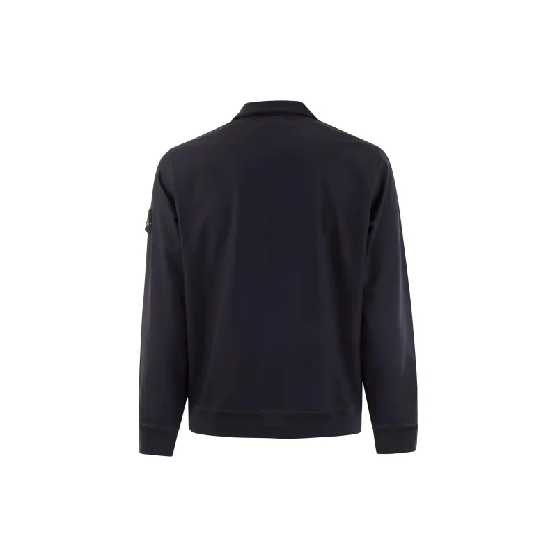STONE ISLAND Logo Patch Zip Up Sweatshirt-1