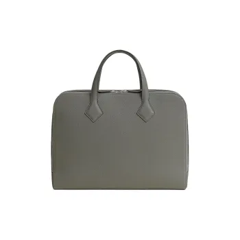 HERMES Victoria Light Togo Calfskin Business Bag Briefcase Handbag Men's 0L Grismeyer Cumulus Gray