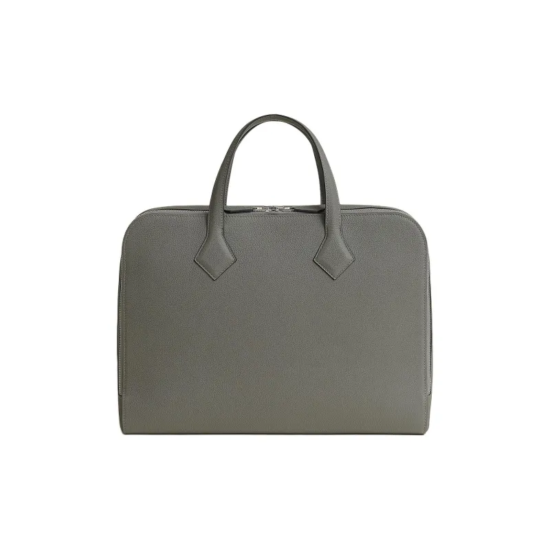 HERMES Victoria Light Togo Calfskin Business Bag Briefcase Handbag Men's 0L Grismeyer Cumulus Gray-0