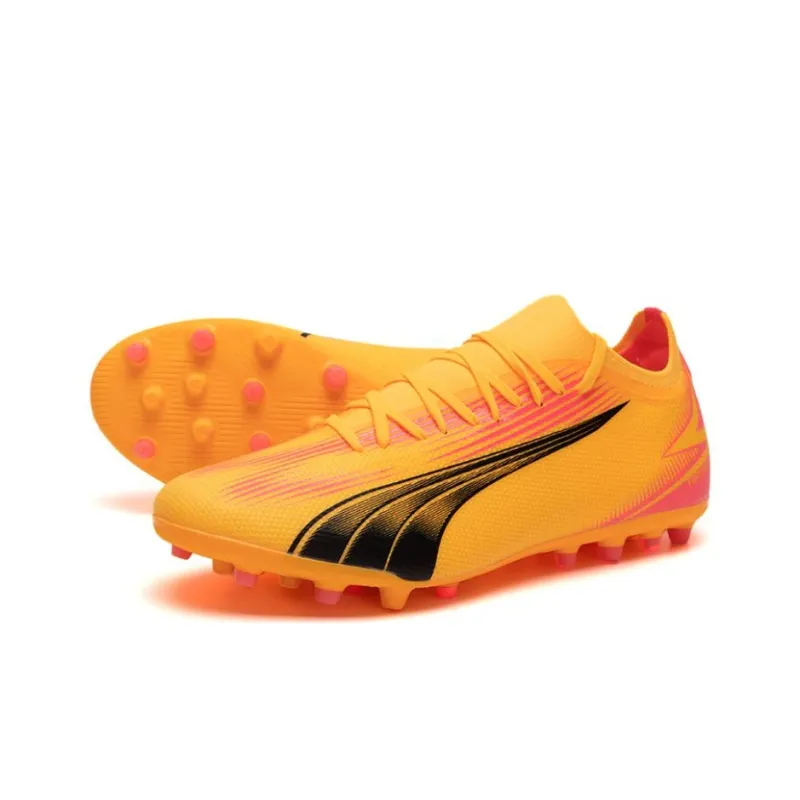 PUMA Ultra Match MG Rubber Short Studs Cushioning Soccer Shoes Men's Yellow Red-3