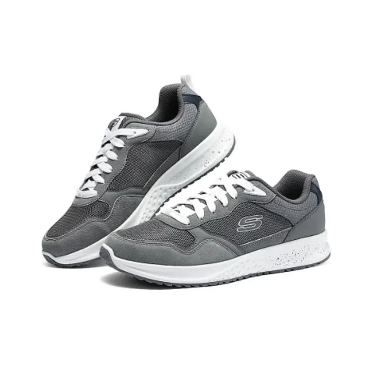 Skechers Breathable Low Top Running Shoes Men's Gray-2