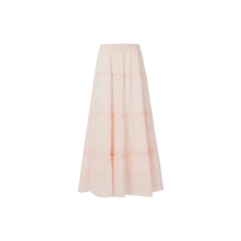 ZAZN Casual Long Skirt Women's White-5