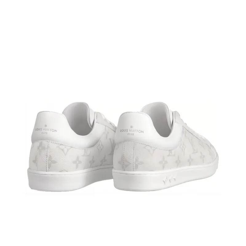 LOUIS VUITTON Luxembourg Low Top Stylish Skateboarding Shoes Men's Gray White-3
