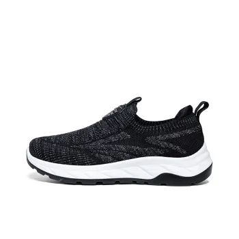 Warrior Soft Sole Elderly Shoes Lightweight Low Top Casual Shoes Unisex Black