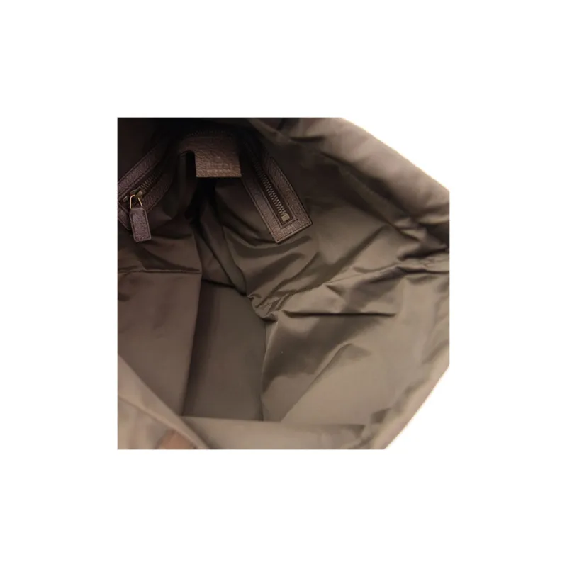 GUCCI Canvas With Leather Backpack Unisex Ebony/Brown/Yellow-4