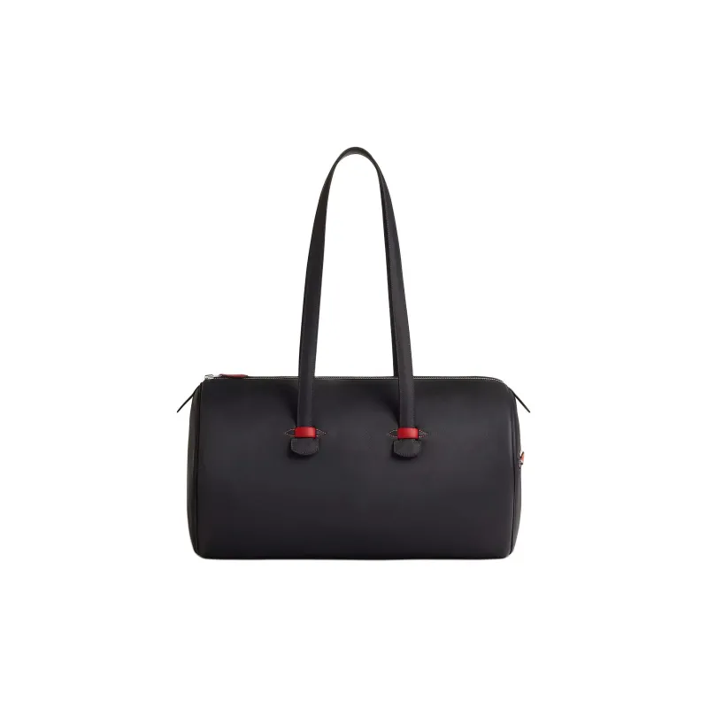 HERMES Galop D'Hermes Sport Swift Calfskin Sports Handbag Men's Navy Blue & Chili Red & Orange-0