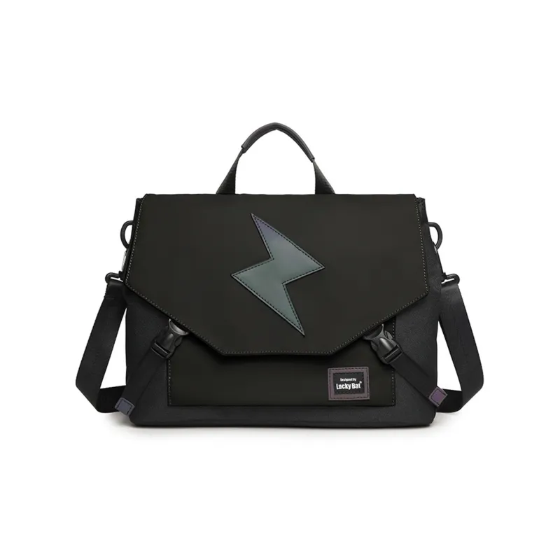 TAKI PU Fashionable Versatile One Shoulder Handbag Regular Unisex Black/Gray Equation/Black Equation/Black Lightning-9