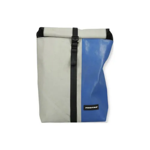 FREITAG Backpacks Light Gray With Blue Accents