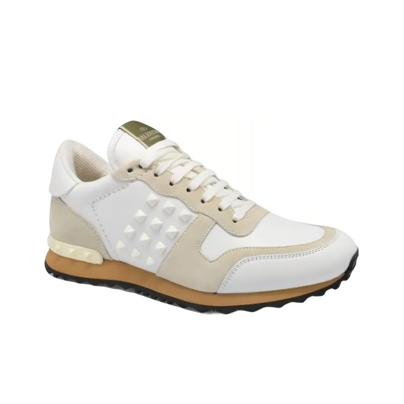 Valentino Sports Casual Shoes Women's White Brown Vintage Version-1