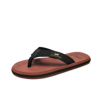 Lee Rubber Sole Stitching Odor Resistant Abrasion Resistant Slip Resistant Quick Dry Flip Flops Men's Black