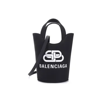 Balenciaga Fabric Bucket Bag Crossbody Handbag Shoulder Bag Mini Women's Black