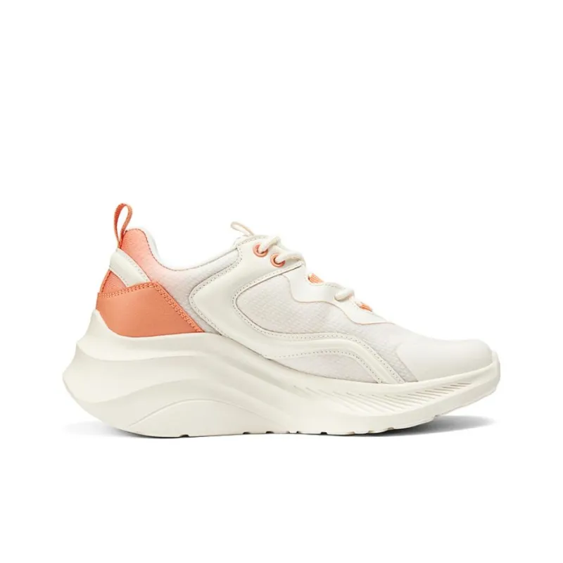 Skechers Cushioned Wear Resistant Breathable Height Increasing Low Top Casual Shoes Women's Beige Orange-1
