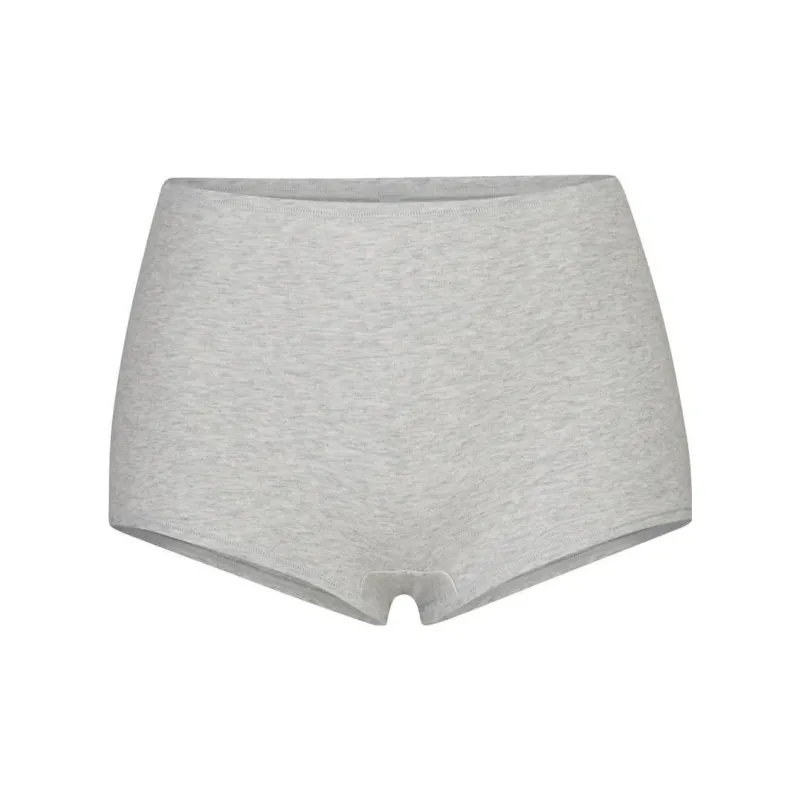 SKIMS COTTON JERSEY BOY SHORT Underpants Women's 1 Pack LIGHT HEATHER GREY/Light Heather Gray-0