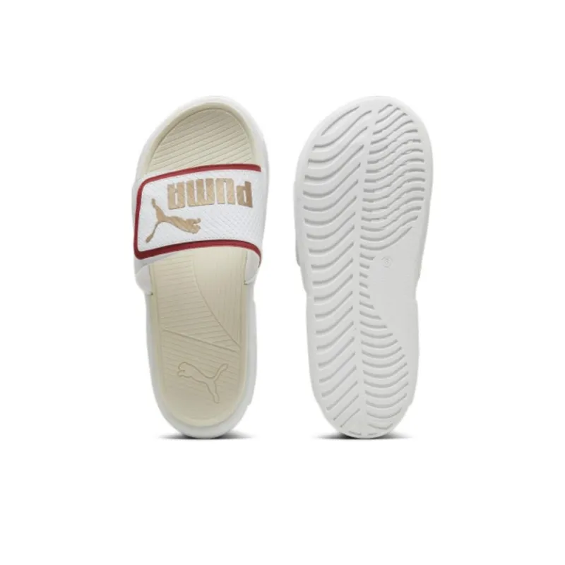 PUMA Royalcat Comfort Slides 'White Red Gold'-3