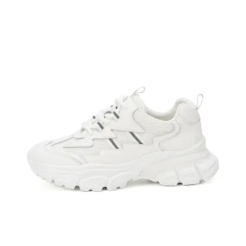 PIERCE GENTRY Chunky Sneakers Women's Low Top White/Beige Black