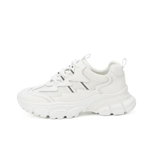 PIERCE GENTRY Chunky Sneakers Women's Low Top White/Beige Black