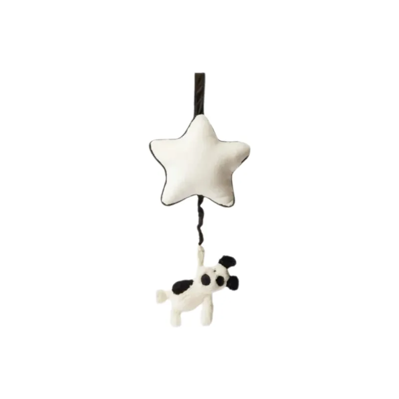 JELLYCAT Bashful Black & Cream Puppy Musical Pull-0
