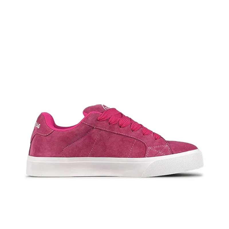 LuzaoT SUPER DRAG Skateboard Shoes Unisex Low Top Pink/White-1