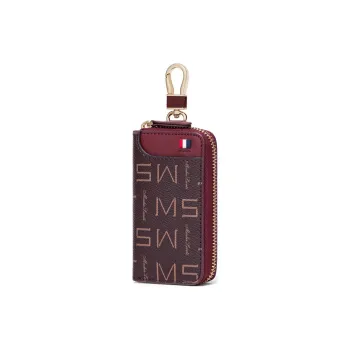 MashaLanti PVC For Microfiber Key Pouch Regular Unisex Burgundy