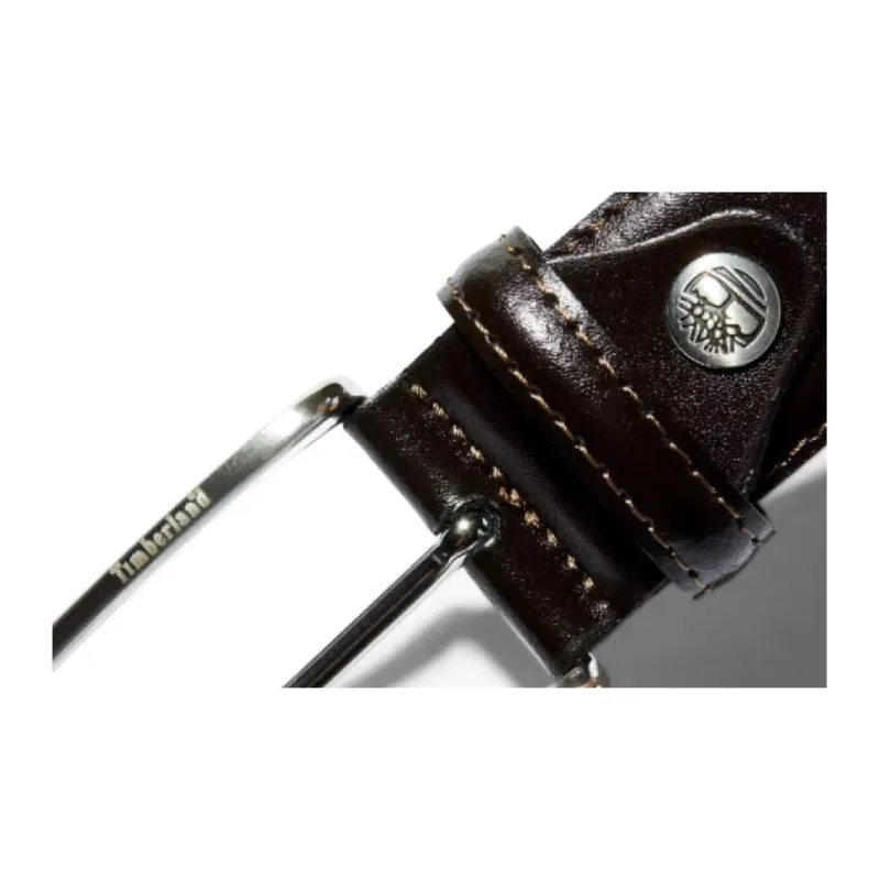 Timberland Badge Pin Buckle Design Leather Belts Men's Black-2