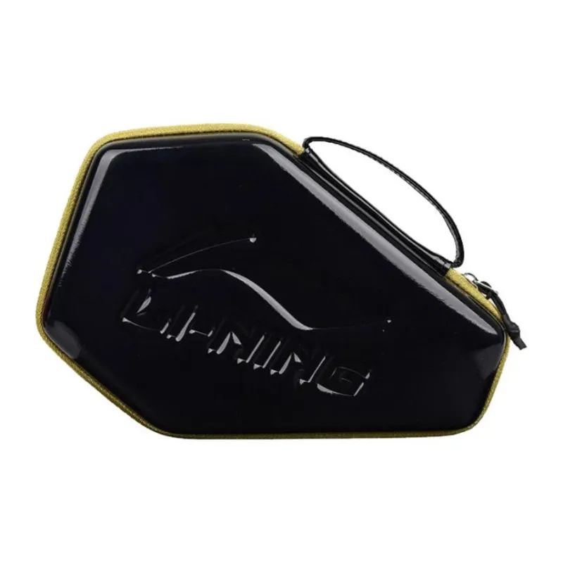 LiNing Artificial Leather Ping Pong Paddle Set Storage Bag Unisex Black-4
