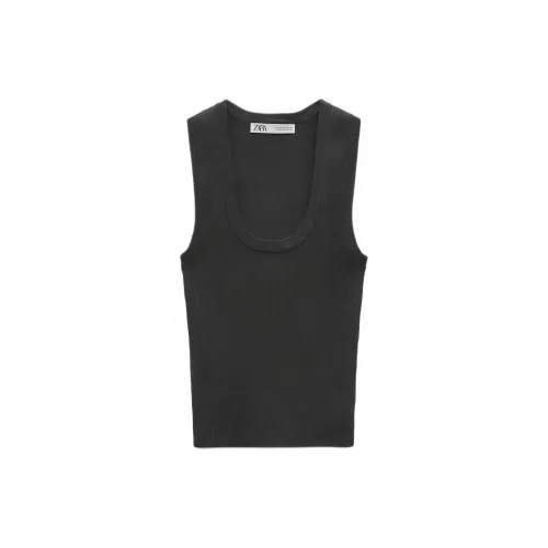 ZARA Tank Tops Women's Gray