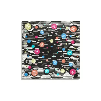 CHANEL Silk Scarves Women's Black