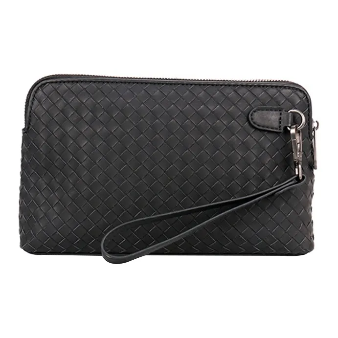 CMLZIUA Lacquered Cow Leather With Embroidery Clutch Unisex Black-0