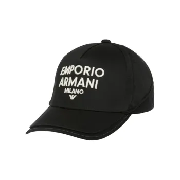 GIORGIO ARMANI Cotton Baseball Caps Men's Black
