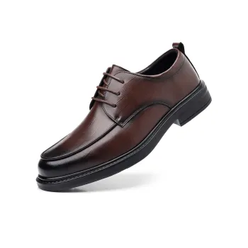 Mulinsen Dress Shoes Men Low Top Black Tea Brown