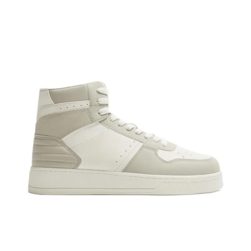 ZARA High-Top Skateboard Shoes Men's White Gray-1
