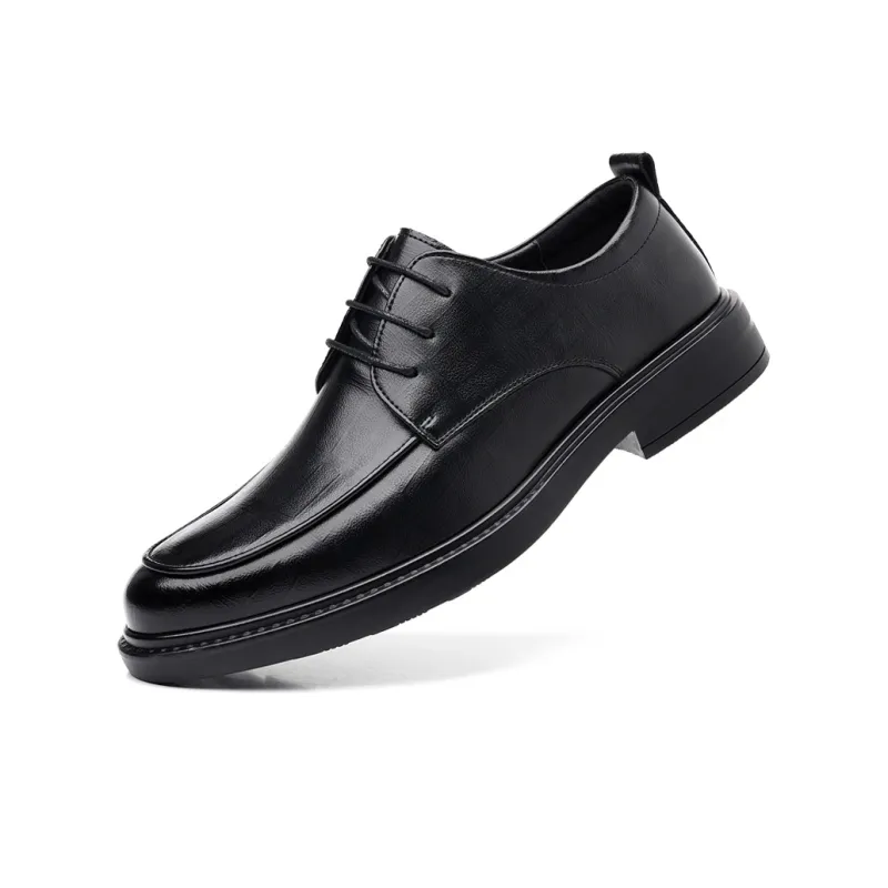 Mulinsen Dress Shoes Men Low Top Black Tea Brown-5