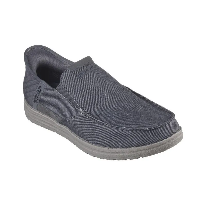 Skechers Anti Slip And Wear Resistant Breathable Low Top Casual Shoes Men's Gray-2