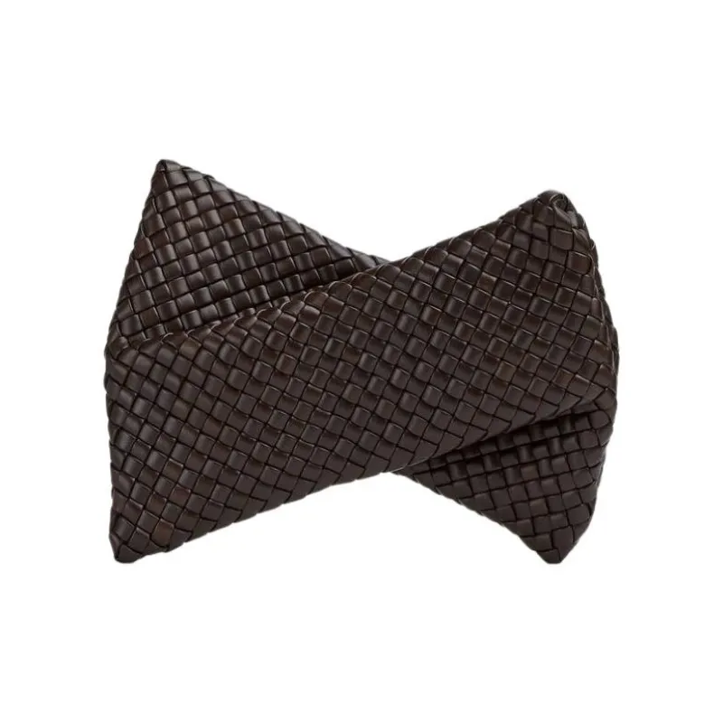 Bottega Veneta Lambskin Clutch Women's Dark Brown-1